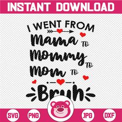 mama mommy mom bruh svg, funny mothers day gifts for mom svg, bruh girl, mom svg, mommy to bruh svg, mama svg