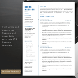the professional resume revamp, resume update, clean resume format, easy-to-edit resume template