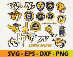 nashville predators logo, bundle logo, svg, png, eps, dxf, hockey teams svg