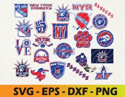 new york rangers logo, bundle logo, svg, png, eps, dxf, hockey teams svg