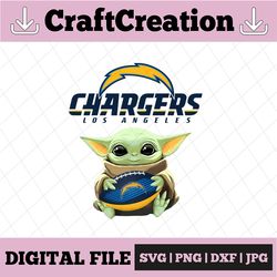 baby yoda with los angeles chargers nfl png,  baby yoda nfl png, nfl png, sublimation ready, png files for sublimation,p