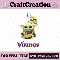 baby yoda with minnesota vikings nfl png,  baby yoda nfl png, nfl png, sublimation ready, png files for sublimation,prin