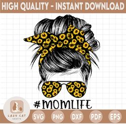 sunflowers mom sublimation design downloads funny mom bun hair sunglasses headband mom life png