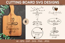 cutting board svg png wedding kitchen monogram svg bundle