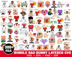 300 bundle bad bunny svg, un verano sin ti svg, baby benito, clipart sublimation, el conejo malo, nuevo album