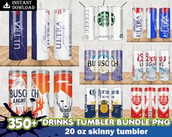 350 drink 20oz tumbler bundle png, beer brand png, softdrink tumbler, engraving file available to download