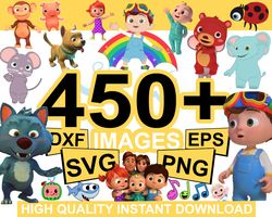 450 bundle cocomelon svg, cocomelon clipart cocomelon party supplies png, cocomelon bundl,e cocomelon svg birthday