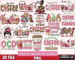 20 file coffee valentine bundle png, valentine day png bundle, for cricut, digital, file cut, instant download