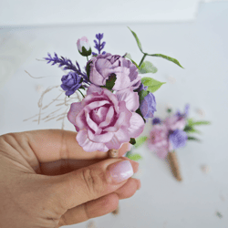 boutonnieres for men, lavender boutonniere, boutonnieres, wedding flower boutonniere, rose boutonniere, purple wedding,