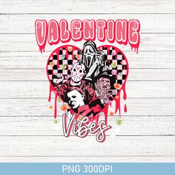 retro valentine vibes horror characters png, horror movie png, spooky valentine, couple matching valentine gift for png