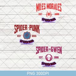 3pcs retro spider punk png, spider-man across the spider-verse png v10, the amazing spider man png, spider man png