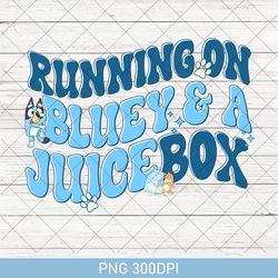 funny running on bluey and iced coffee png, running on bluey png, bluey bingo birthday gift bluey png, bluey family png