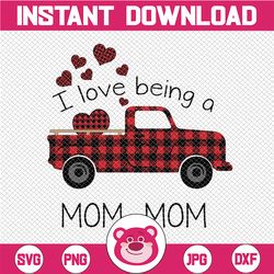 I Love Being A Mom-mom Car Heart Buffalo Plaid png Png,  Png, Car Gigi Png  png  INSTANT DOWNLOAD Png Printable  Digital
