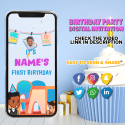 gracie's corner birthday video invitation, gracie animated invite, gracie digital custom invite, gracie birthday