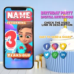 spidey and his amazing friends animated digital invitation for birthday party, spiderman, miles morales, spidergwen