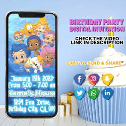 bubble guppies invitation, bubble guppies video invitation, bubble guppies invite, bubble guppies birthday