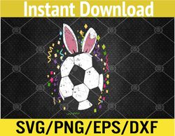 easter soccer ball egg bunny ears funny player boys svg, eps, png, dxf, digital download