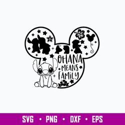 stitch ohana means family svg, cartoon stitch svg, png dxf eps file