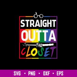 straight outta closet happy pride month svg, png dxf eps file