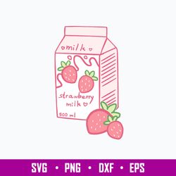 strawberry milk box svg, strawberry svg, png dxf eps file