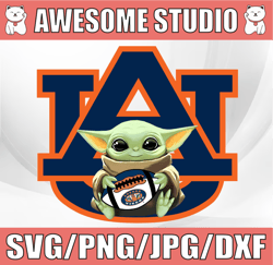 baby yoda with auburn tigers football png,  baby yoda png, ncaa png, sublimation ready, png files for sublimation,printi