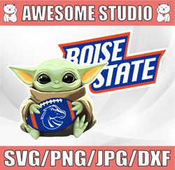 baby yoda with boise state broncos  football png,  baby yoda png, ncaa png, sublimation ready, png files for sublimation
