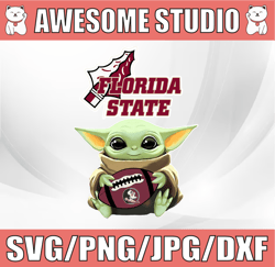 baby yoda with florida state seminoles football png,  baby yoda png, ncaa png, sublimation ready, png files for sublimat