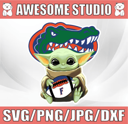 baby yoda with florida gators football png,  baby yoda png, ncaa png, sublimation ready, png files for sublimation