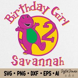 personalized barney svg, dinosaur svg, baby birthday svg, barney svg