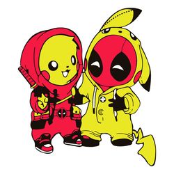 pikachu and deadpool svg, trending svg, pokemon svg, pikachu svg