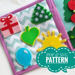 quiet book page pattern, basic shapes pdf pattern, felt baby book pdf  pattern, geometric page pattern