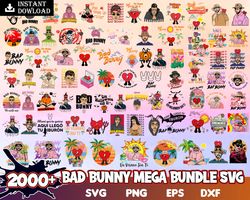 2000 bundle bad bunny svg, un verano sin ti svg, baby benito, clipart sublimation, el conejo malo, nuevo album