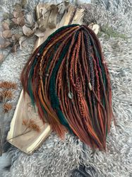 ginger copper green dreadlocks