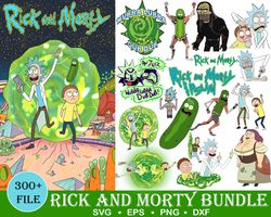 300 rick and morty svg bundle, svg png dxf eps pdf ,perfect cut file for cricut,