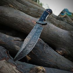 Kukri Damascus Knife Hunting Knife for Survival with leather - Inspire  Uplift