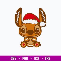 alien gingerbread cookie svg, stitch gingerbread svg, disney christmas svg, png dxf eps file