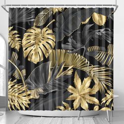 shower curtain with flower pattern