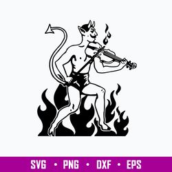 devil playing fiddle svg, devil svg, png dxf eps file