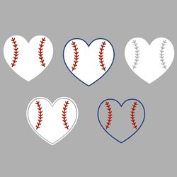 baseball ball heart bundle svg, sport svg, softball svg, heart svg, softball heart svg