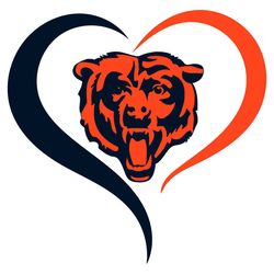 chicago bears heart logo svg png, nfl svg, bears svg, nfl football svg