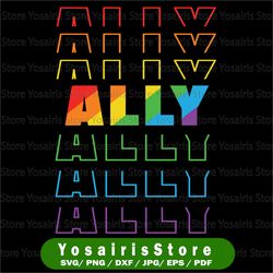 Pride Rainbow with Ally PNG | Pride Rainbow PNG | Sublimation, Pride Month, Rainbow Love | Instant Digital DOWNLOAD