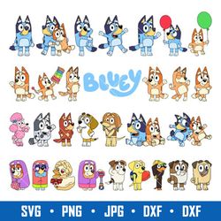 bluey dog bundle svg, bluey heeler svg, bluey svg, bluey cartoon svg, cartoon svg png jpe dxf eps digital file