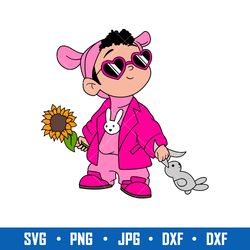 baby benito sunflower svg, benito svg, bad bunny svg, sunflower svg, png jpg dxf eps digiatl file