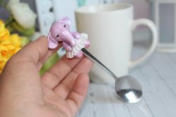 spoon with decor, children products, gift ideas, elephant