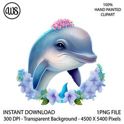 cute dolphin clipart. dolphin sublimation clip art.  dolphin character. hand drawn graphics. digital download.