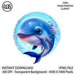 cute dolphin clipart. dolphin sublimation clip art.  dolphin character. hand drawn graphics. digital download.