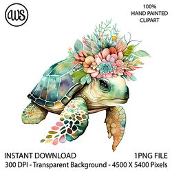 cute turtle clipart. sea turtle sublimation clipart. ocean turtle clip art. hand drawn graphics. digital download.