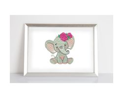 embroidery design baby elephant