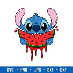 stitch watermelon svg, stitch svg, watermelon svg, cartoon svg, png dxf eps digital file