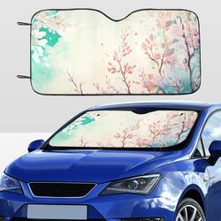 spring watercolor style car sunshade